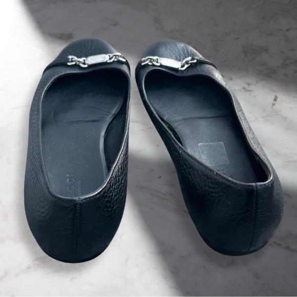 Gucci Black Leather Cellarius Silver Hardware Ballet Flats Sz 35 5 / 5.5 - Picture 4 of 15